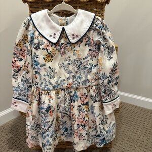 Floral Long Sleeve Kids Dress